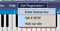 Enter license key button